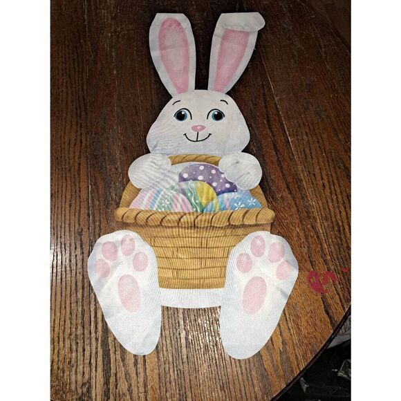 2 Garden Flags Easter Bunny and Life is Beautiful Shaped and Embroidered - Picture 3 of 7